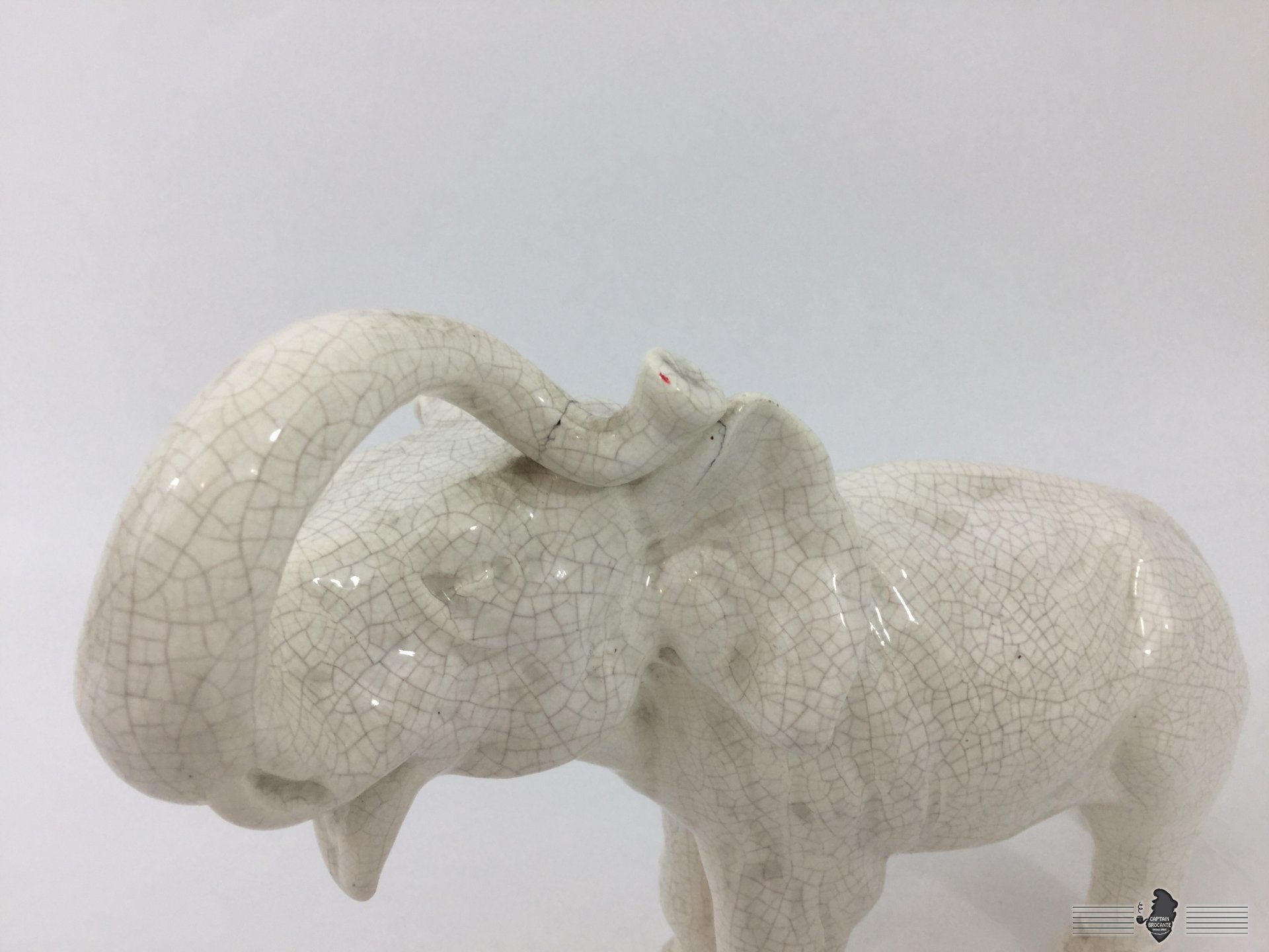 Ancienne Théière Eléphant Effet Patiné Craquelé Telle Sainte Radegonde